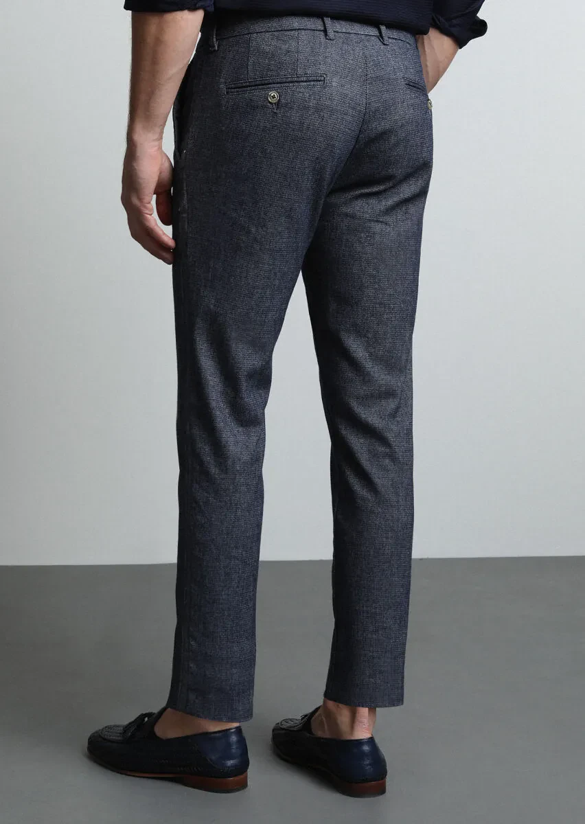 Hard Coal Weaving Regular Fit Casual Cotton Blended Trousers - 5