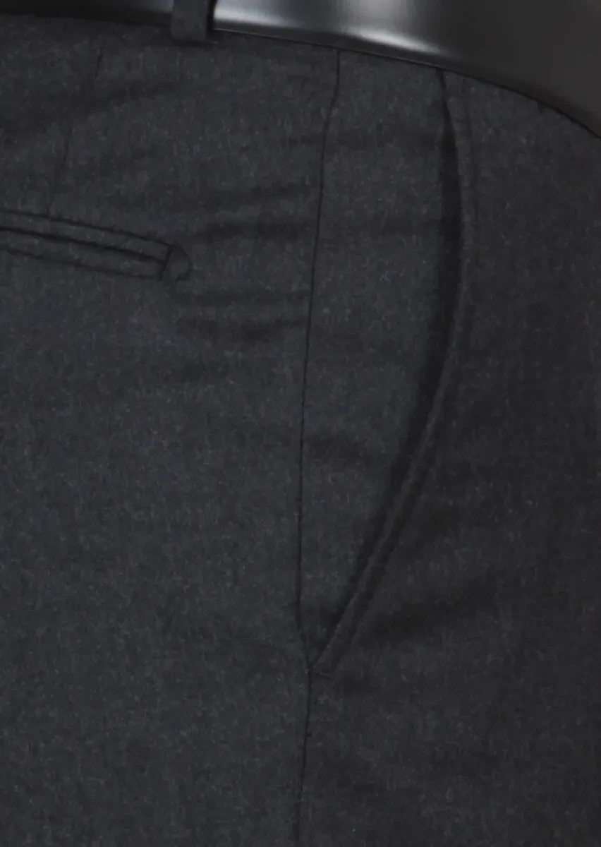 Hard Coal Weaving Regular Fit Classical 100% Wool Trousers - 3