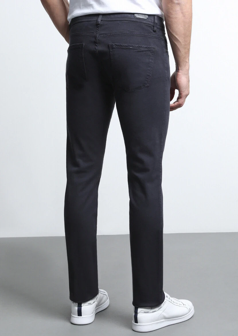 Hard Coal Weaving Slim Fit Casual Cotton Blended Trousers - 5