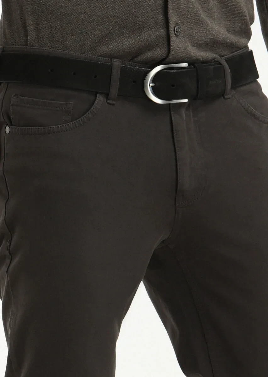 Hard Coal Weaving Slim Fit Casual Cotton Blended Trousers - 3