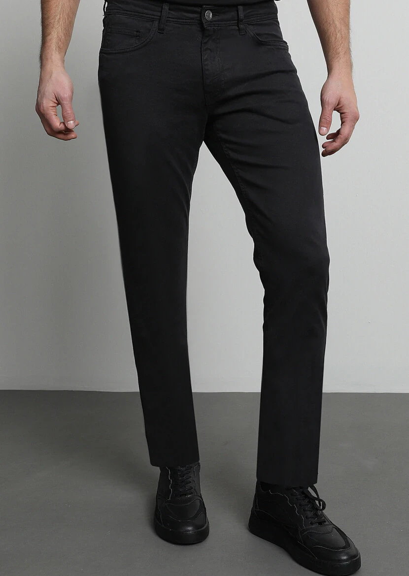 Hard Coal Weaving Slim Fit Casual Cotton Blended Trousers - 3