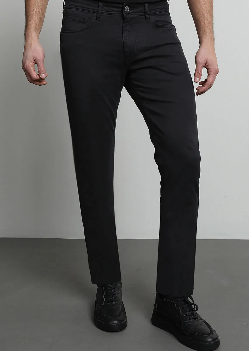 Hard Coal Weaving Slim Fit Casual Cotton Blended Trousers - 3