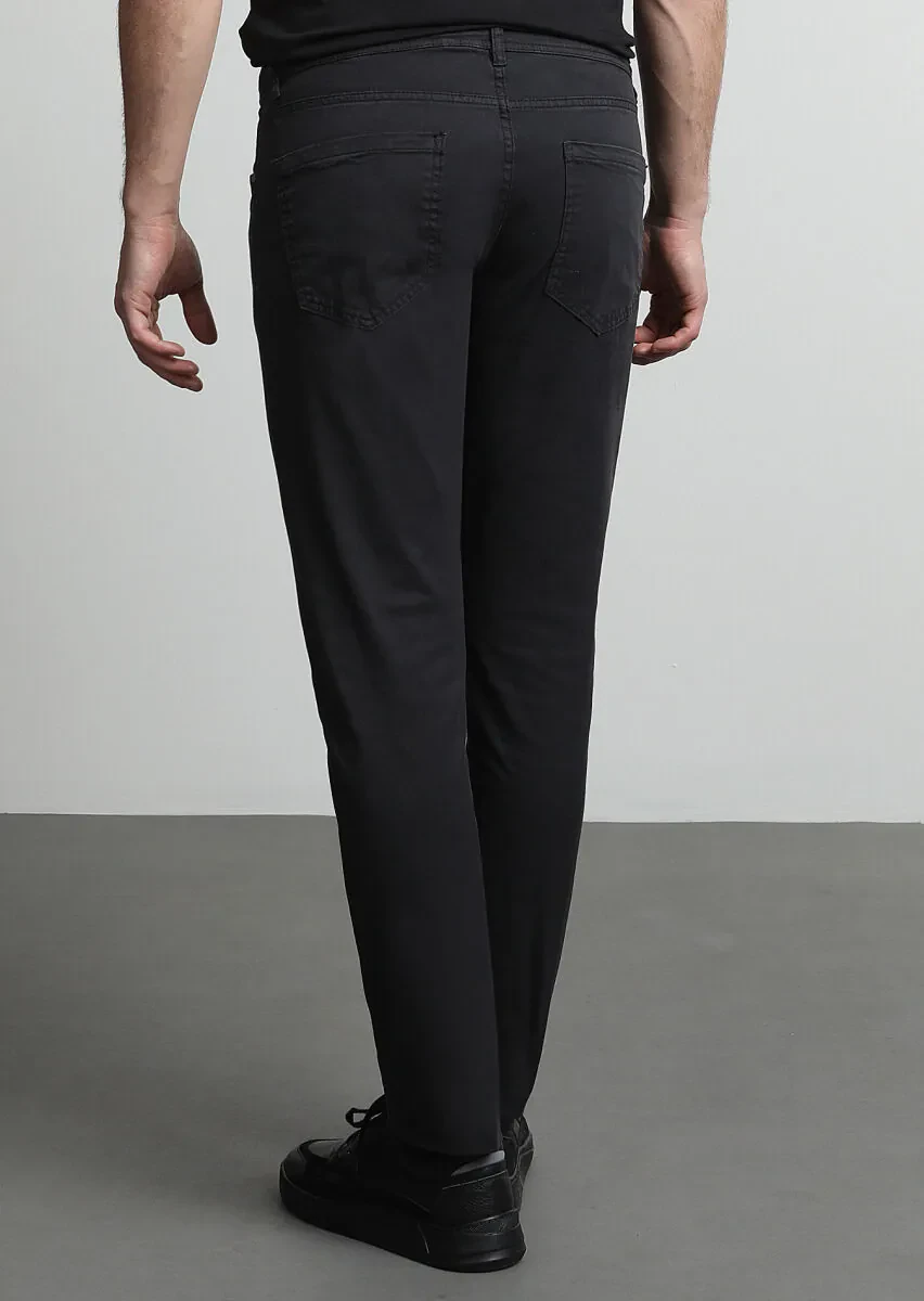 Hard Coal Weaving Slim Fit Casual Cotton Blended Trousers - 4