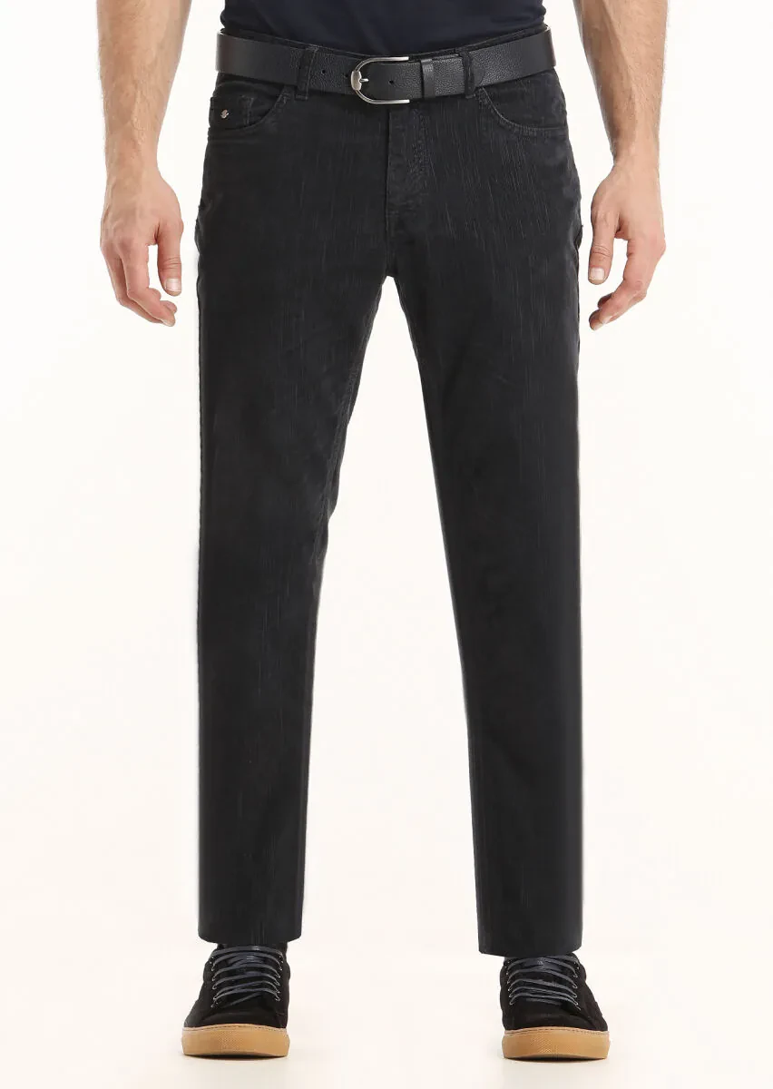 Hard Coal Weaving Slim Fit Casual Cotton Blended Trousers - 2