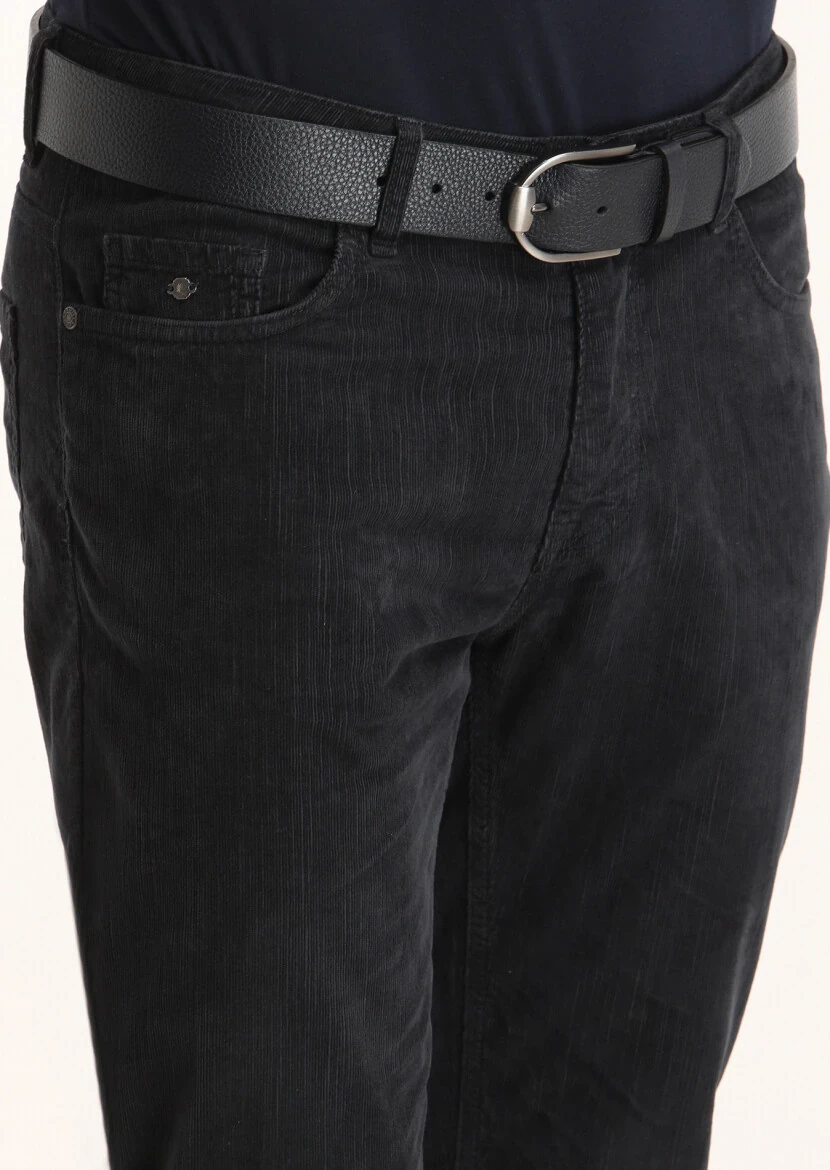 Hard Coal Weaving Slim Fit Casual Cotton Blended Trousers - 3