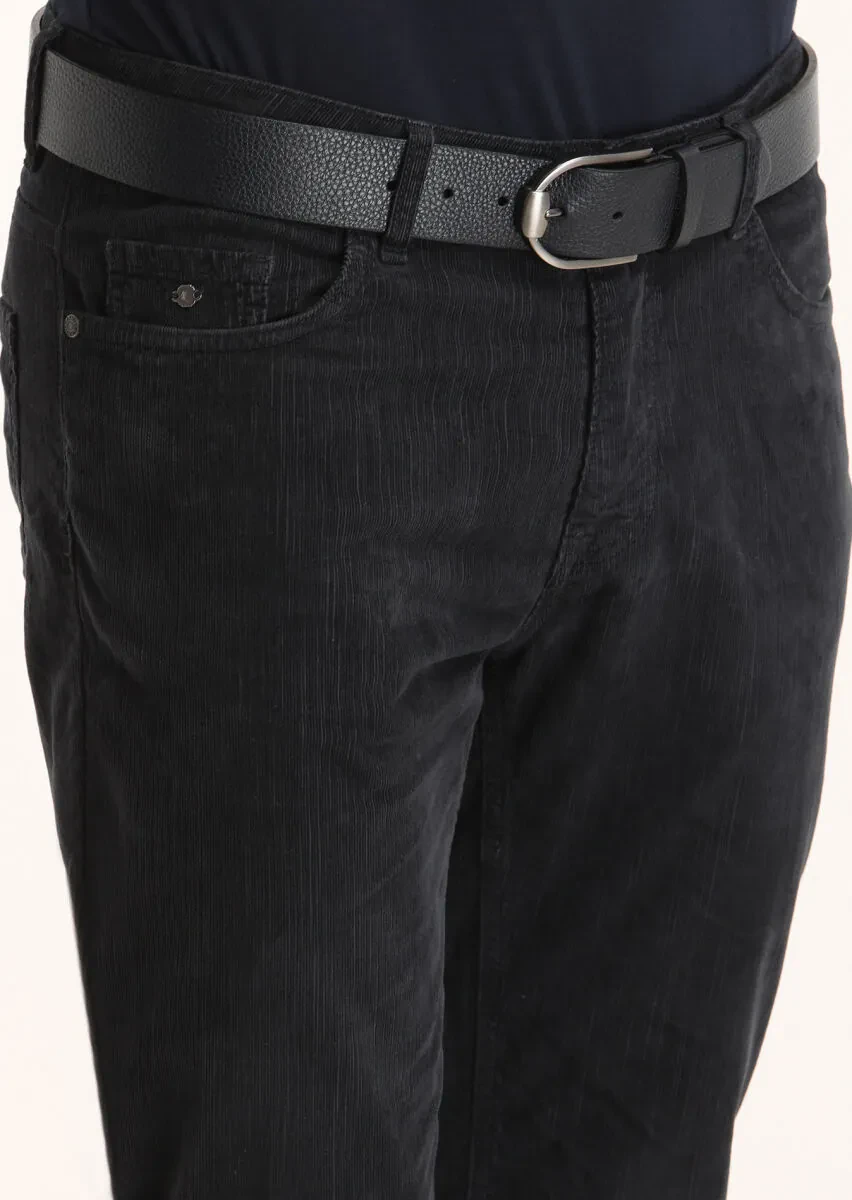 Hard Coal Weaving Slim Fit Casual Cotton Blended Trousers - 3