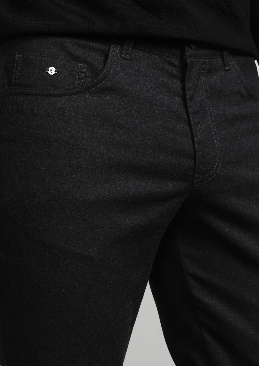 Hard Coal Weaving Slim Fit Casual Trousers 