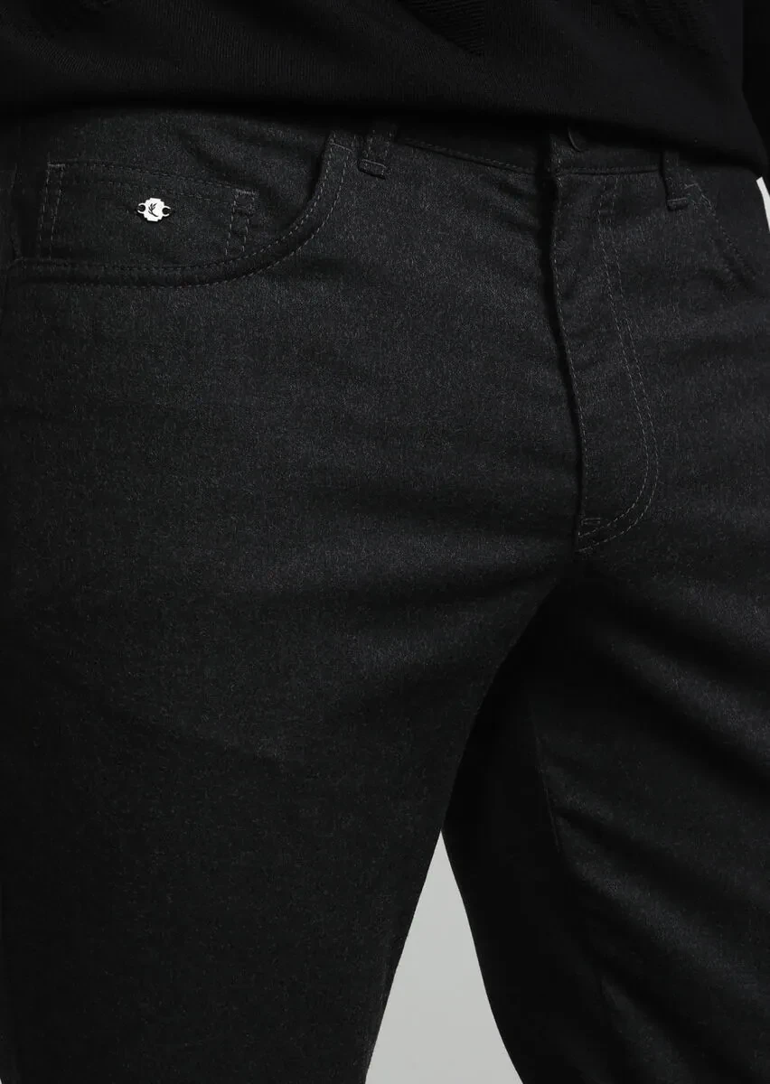 Hard Coal Weaving Slim Fit Casual Trousers - 2