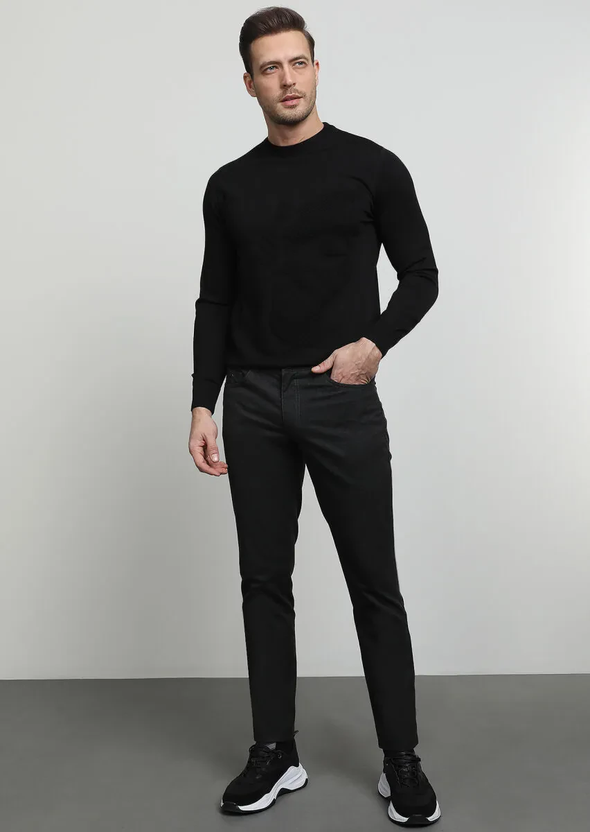 Hard Coal Weaving Slim Fit Casual Trousers - 3
