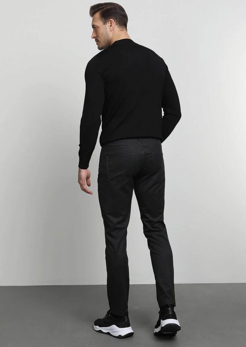 Hard Coal Weaving Slim Fit Casual Trousers - 4