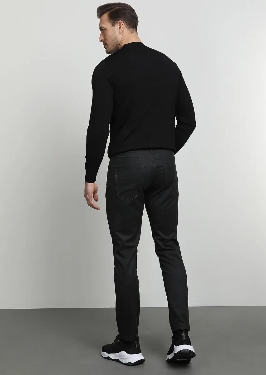 Hard Coal Weaving Slim Fit Casual Trousers - 4