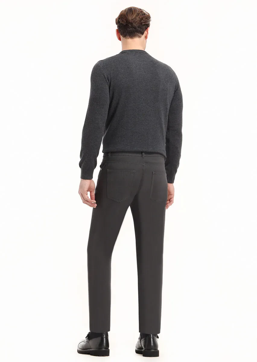 Hard Coal Weaving Slim Fit Casual Trousers - 4