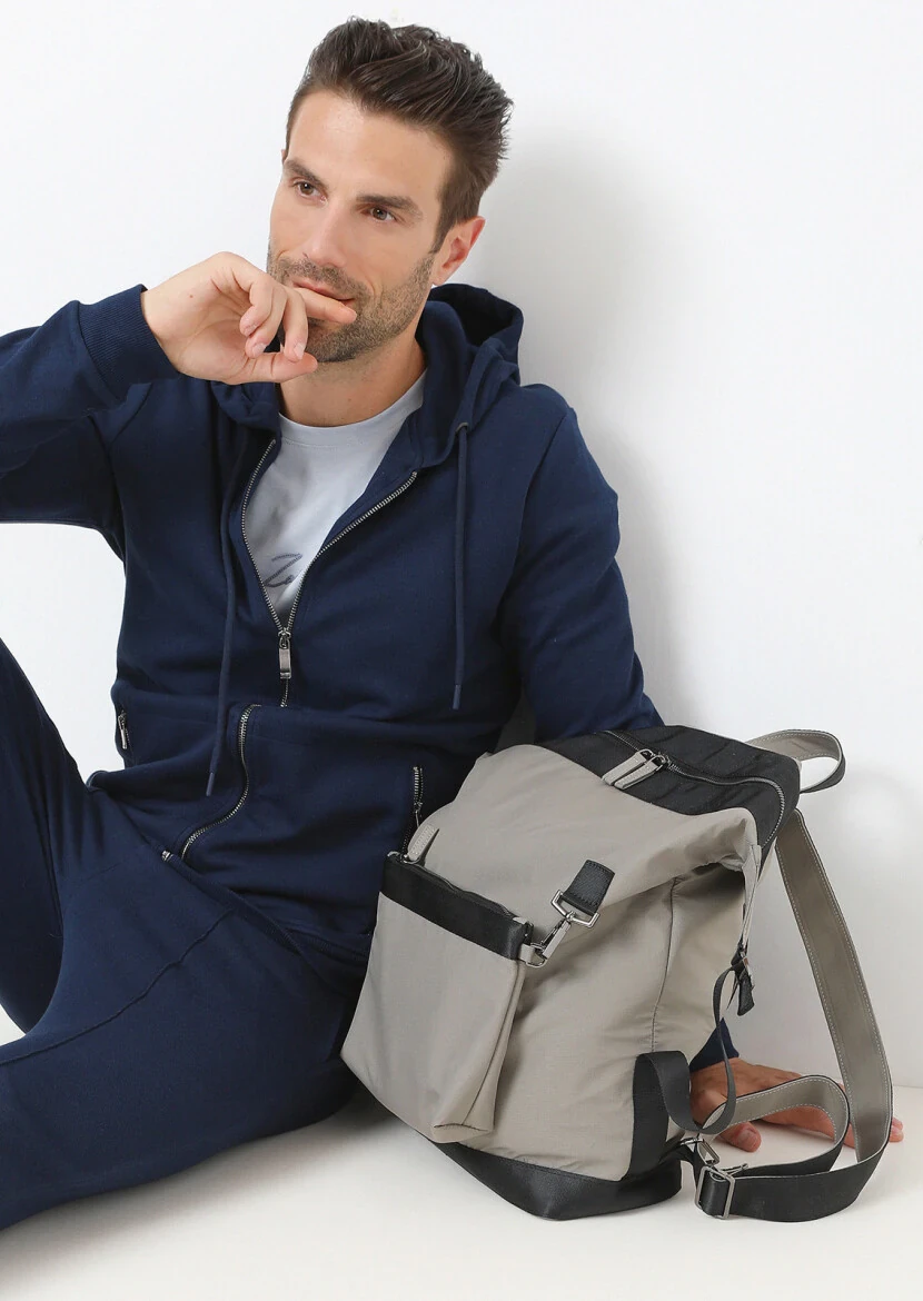 Indigo Hooded Jacquard Sweatshirt - 2