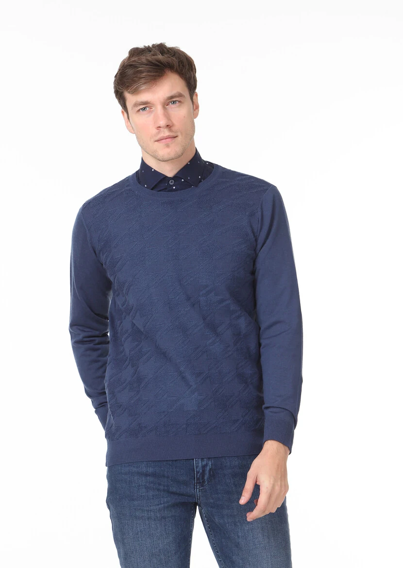 Indigo Knitwear Sweatshirt - 1