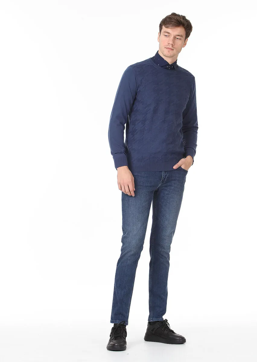 Indigo Knitwear Sweatshirt - 3