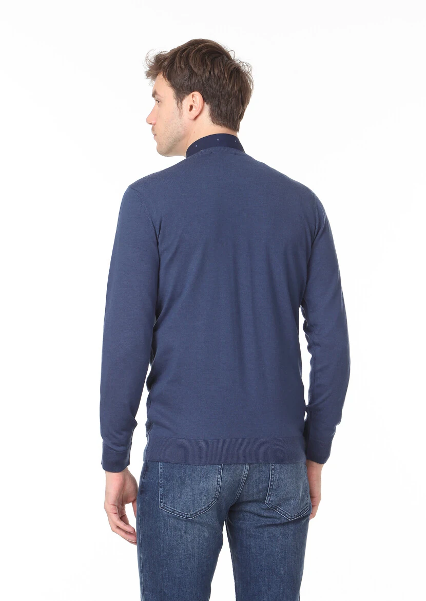 Indigo Knitwear Sweatshirt - 4