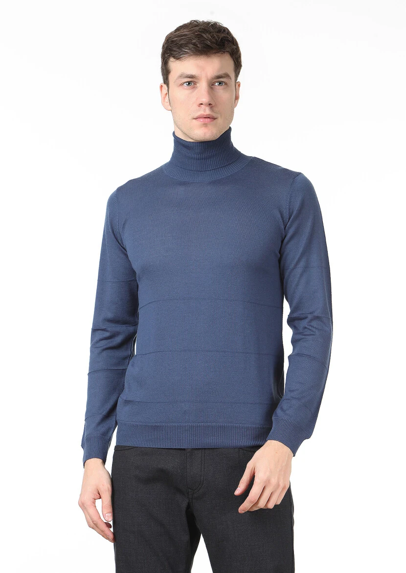 Indigo Knitwear Sweatshirt - 1
