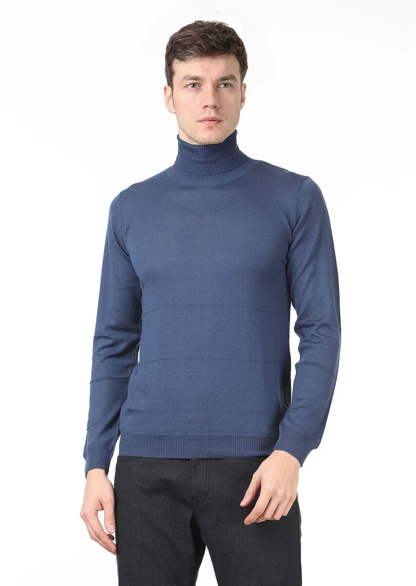 Indigo Knitwear Sweatshirt - 1