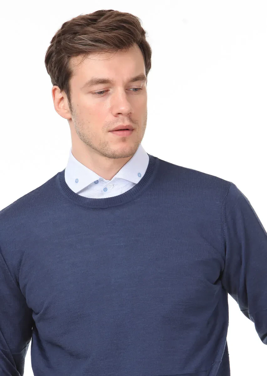Indigo Knitwear Sweatshirt - 3