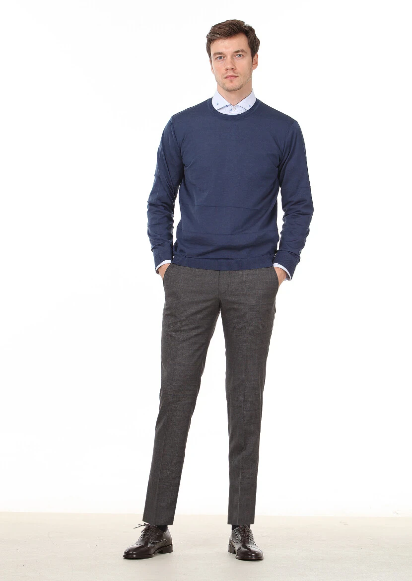 Indigo Knitwear Sweatshirt - 4