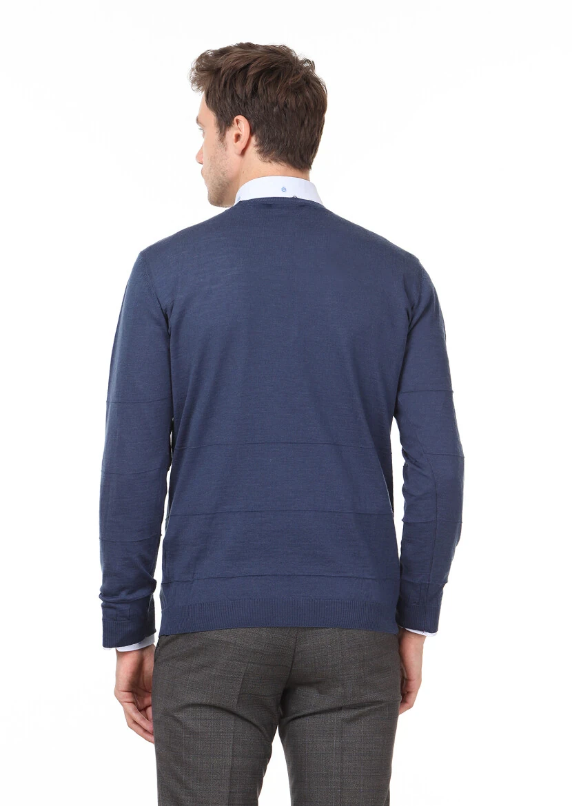 Indigo Knitwear Sweatshirt - 5