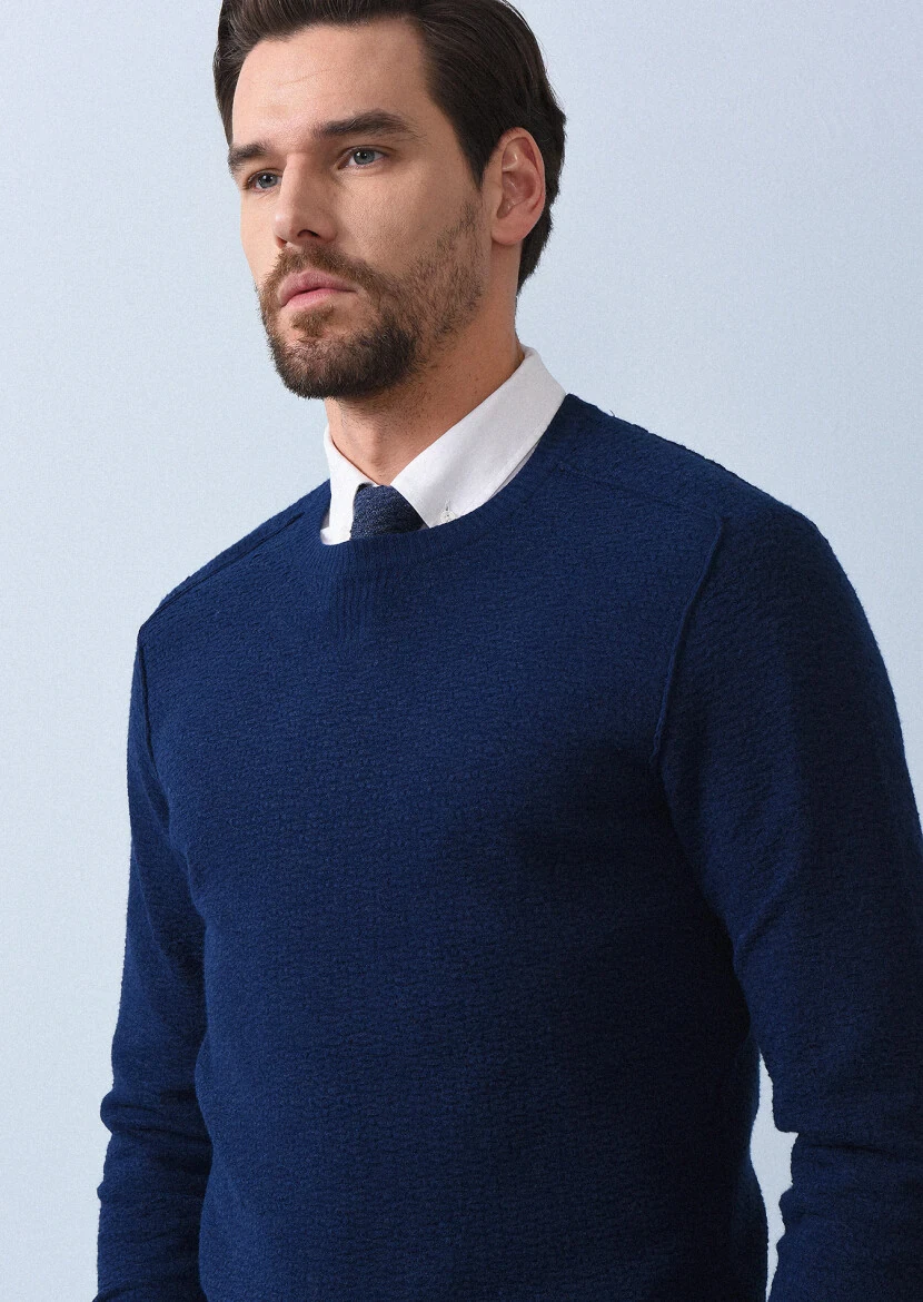 Indigo Knitwear Sweatshirt - 1