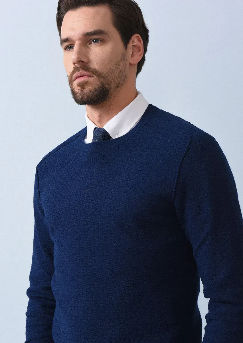 Indigo Knitwear Sweatshirt - 1