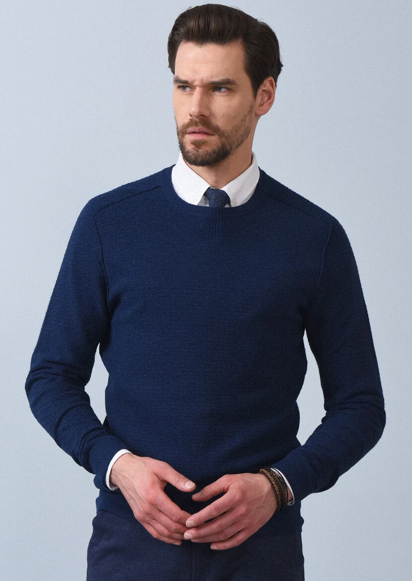 Indigo Knitwear Sweatshirt - 2