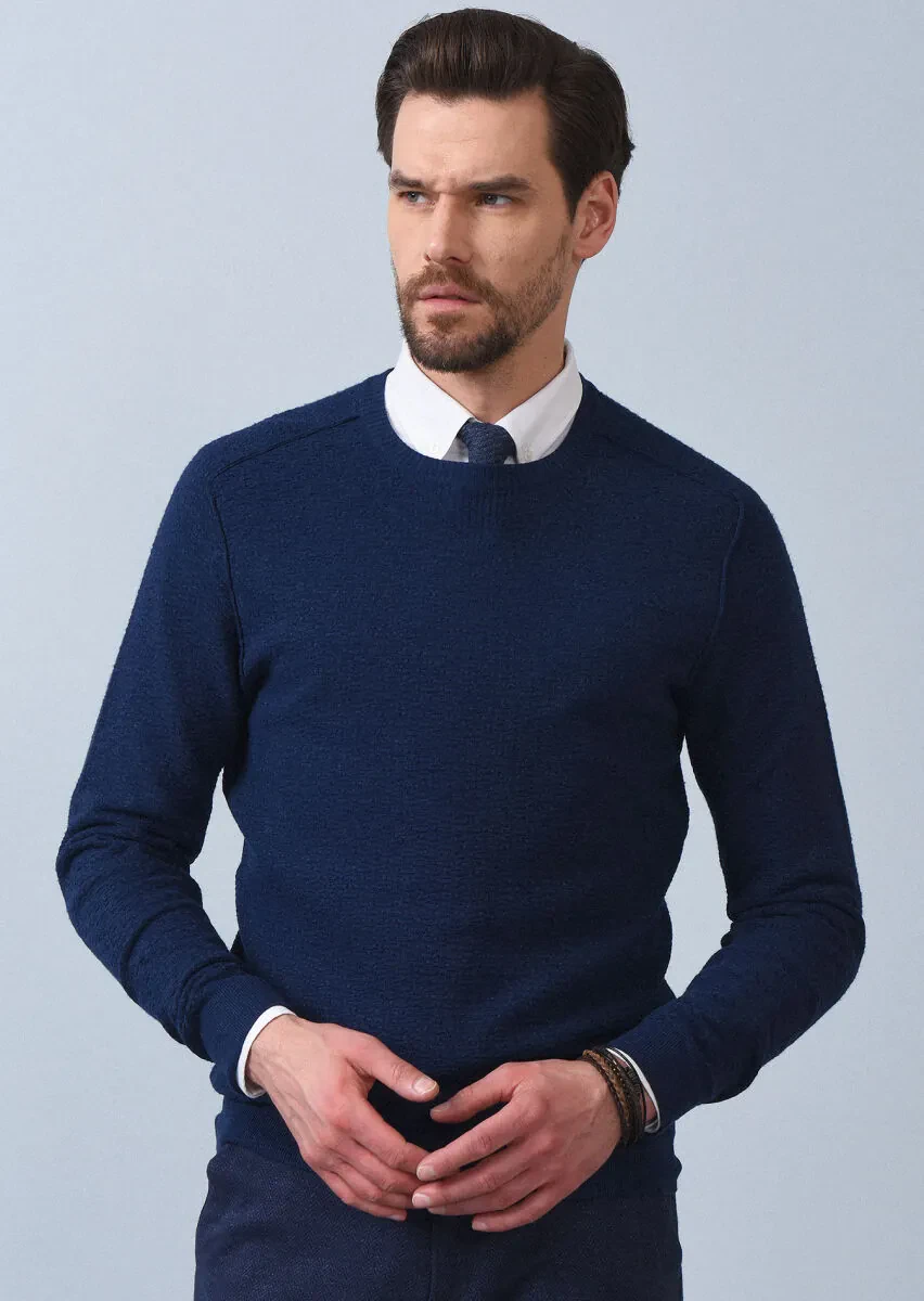 Indigo Knitwear Sweatshirt - 2