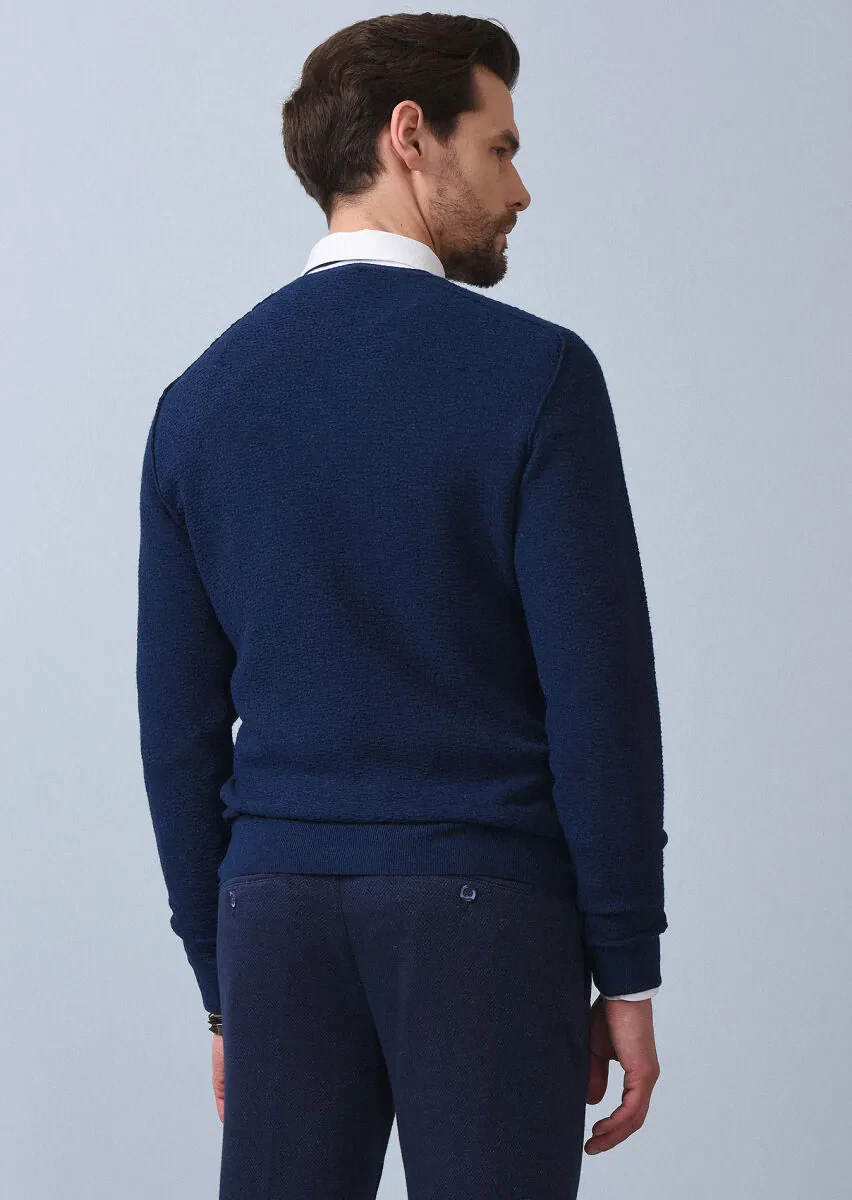 Indigo Knitwear Sweatshirt - 5