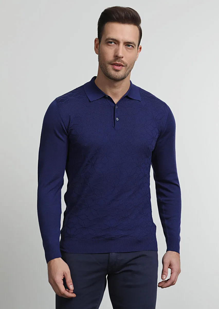 Indigo Knitwear Sweatshirt - 3