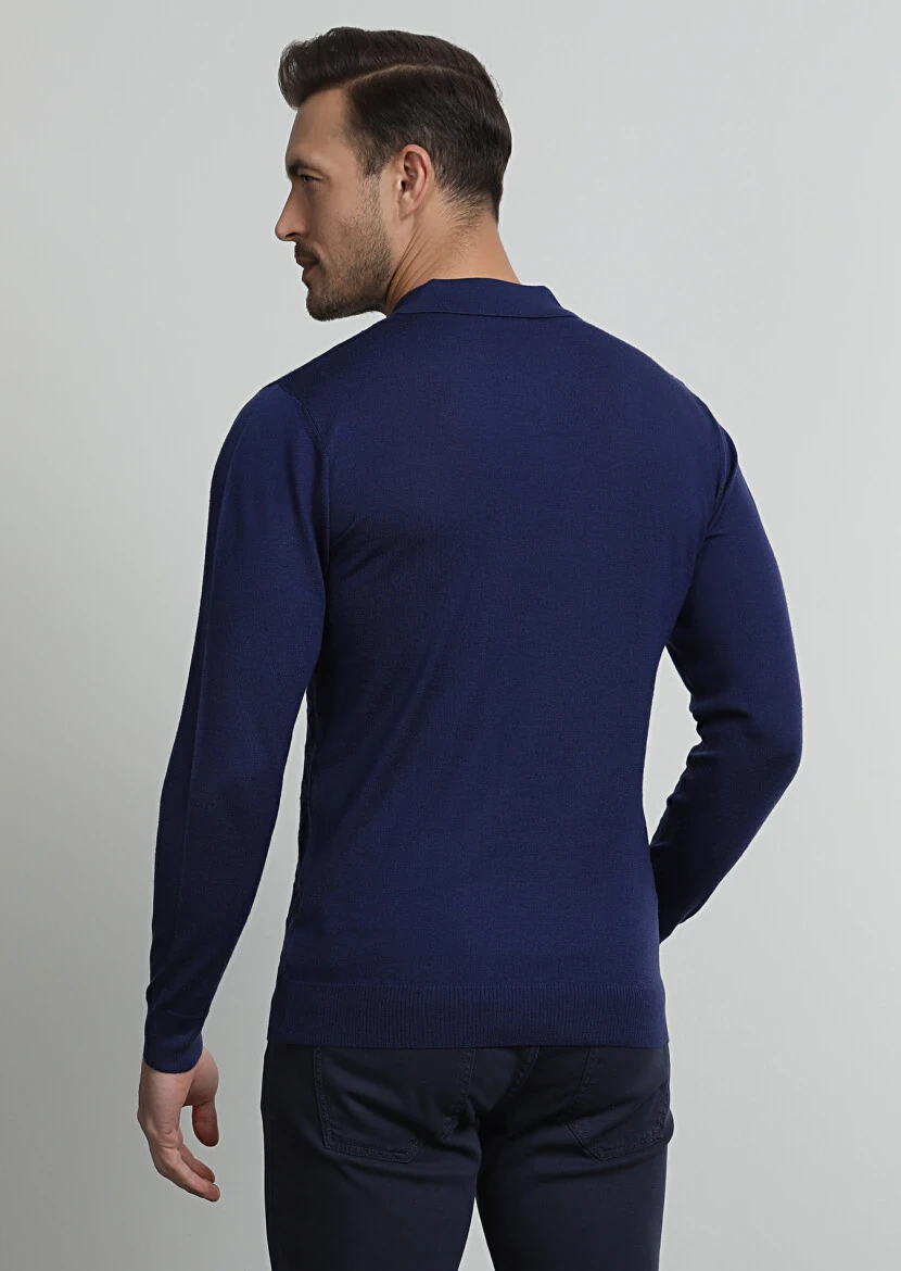 Indigo Knitwear Sweatshirt - 4