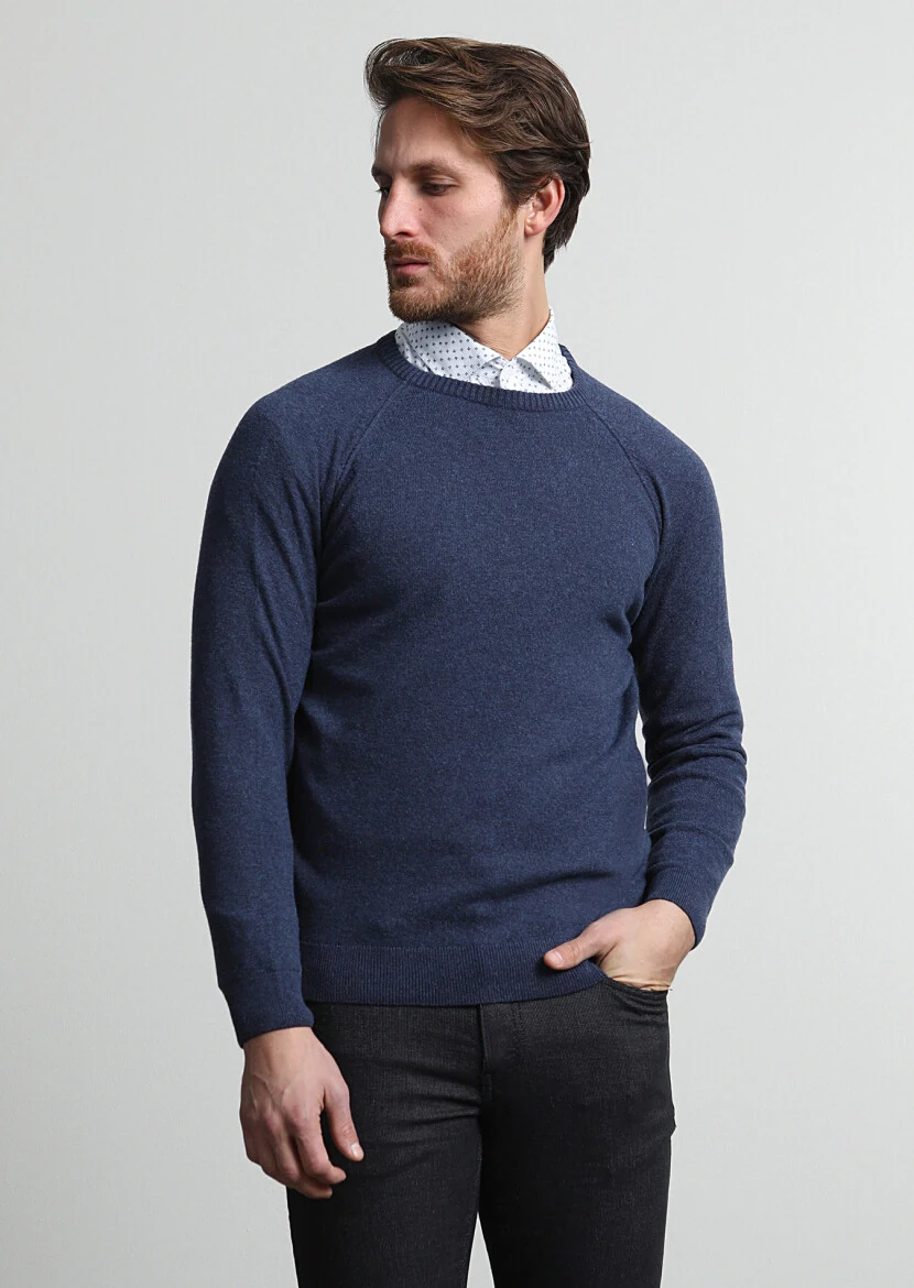 Indigo Knitwear Sweatshirt - 1