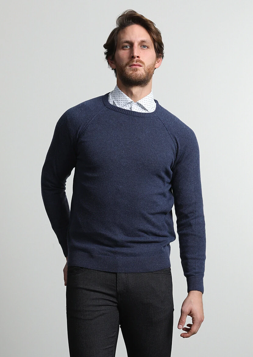 Indigo Knitwear Sweatshirt - 3