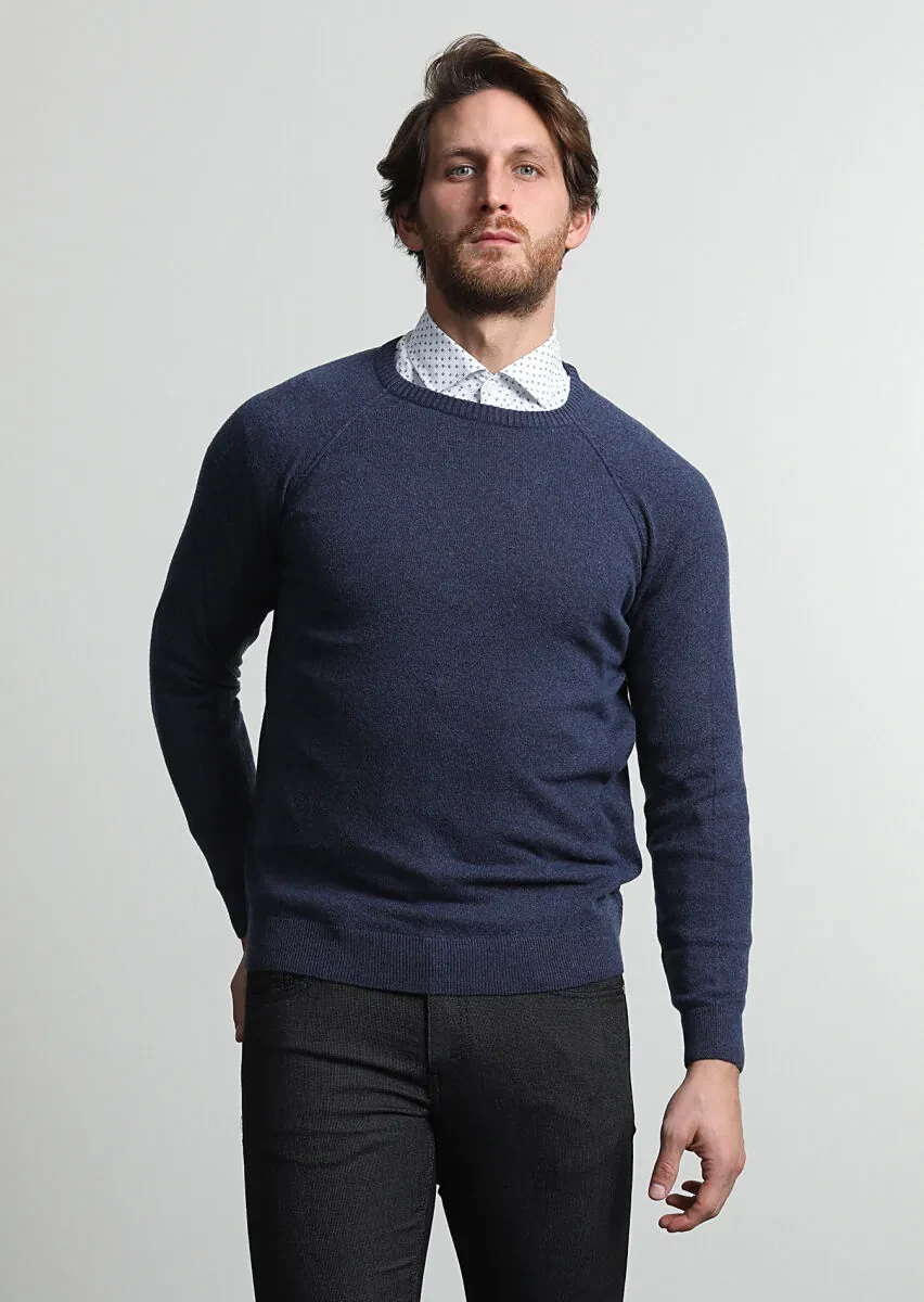 Indigo Knitwear Sweatshirt - 3
