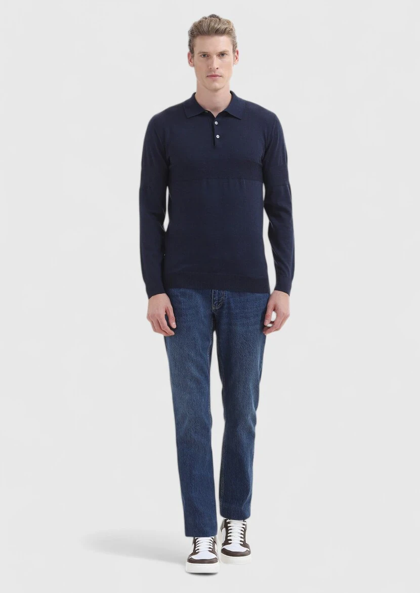 Indigo Knitwear Sweatshirt - 1