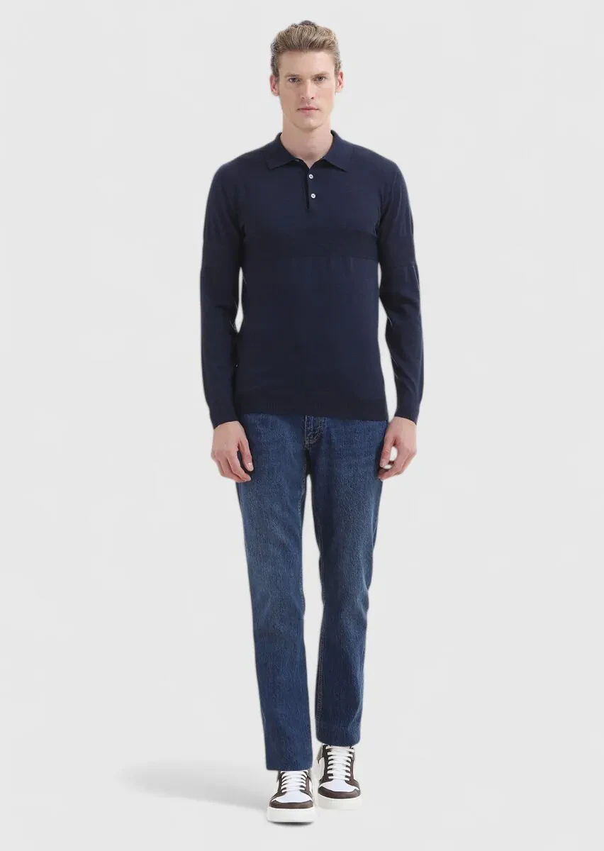 Indigo Knitwear Sweatshirt - 1