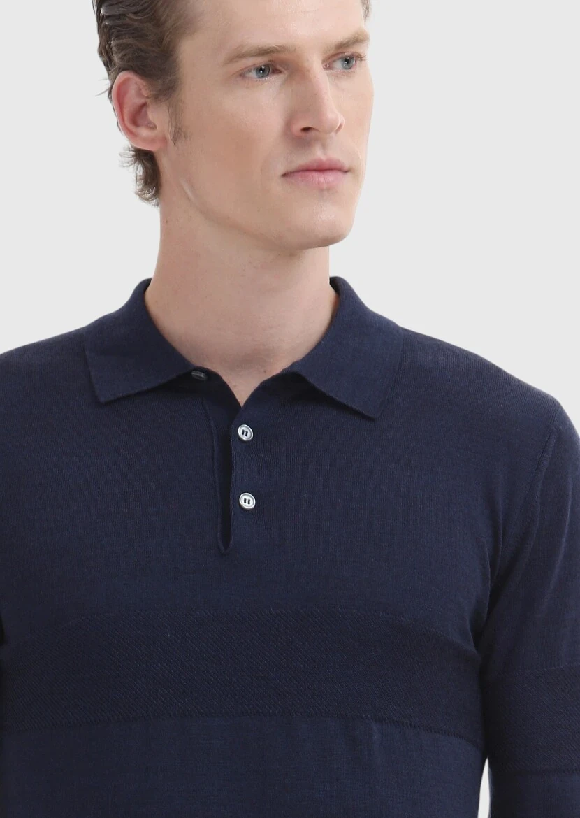 Indigo Knitwear Sweatshirt - 3