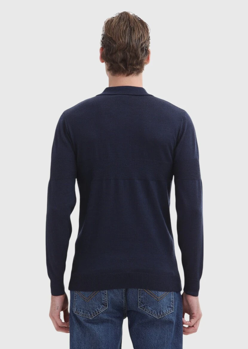 Indigo Knitwear Sweatshirt - 4
