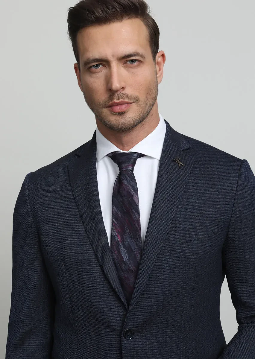 Indigo Micro Zeroweight Slim Fit Wool Blended Suit - 2