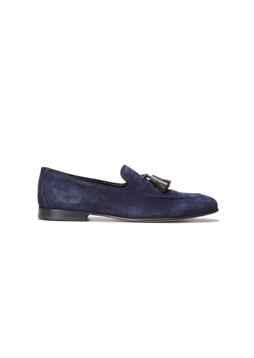 İndigo Süet Klasik Loafer - 1