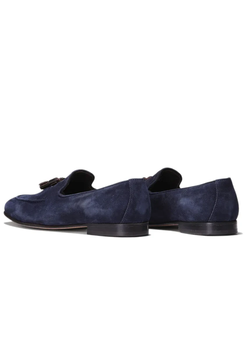 İndigo Süet Klasik Loafer - 4