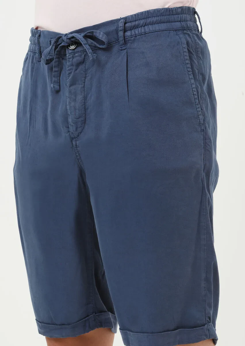 Indigo Weaving Jogging Fit Casual Bermuda - 2