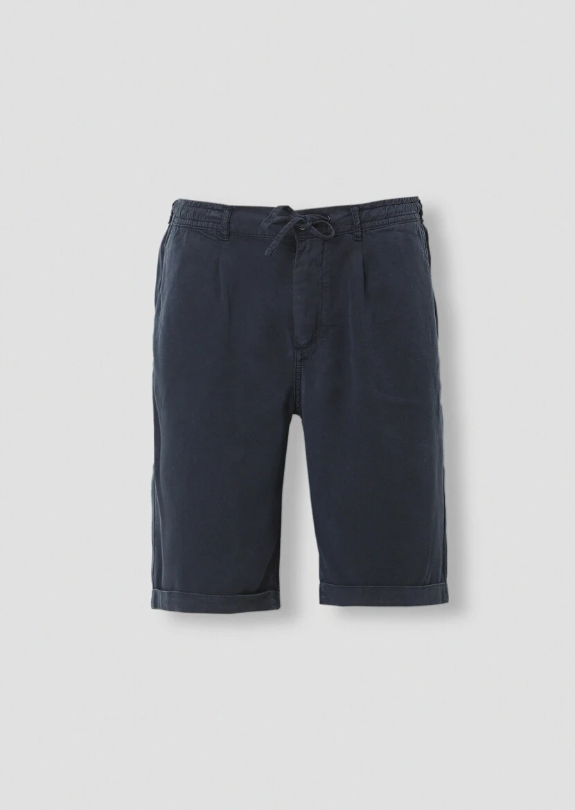 Indigo Weaving Jogging Fit Casual Bermuda - 5