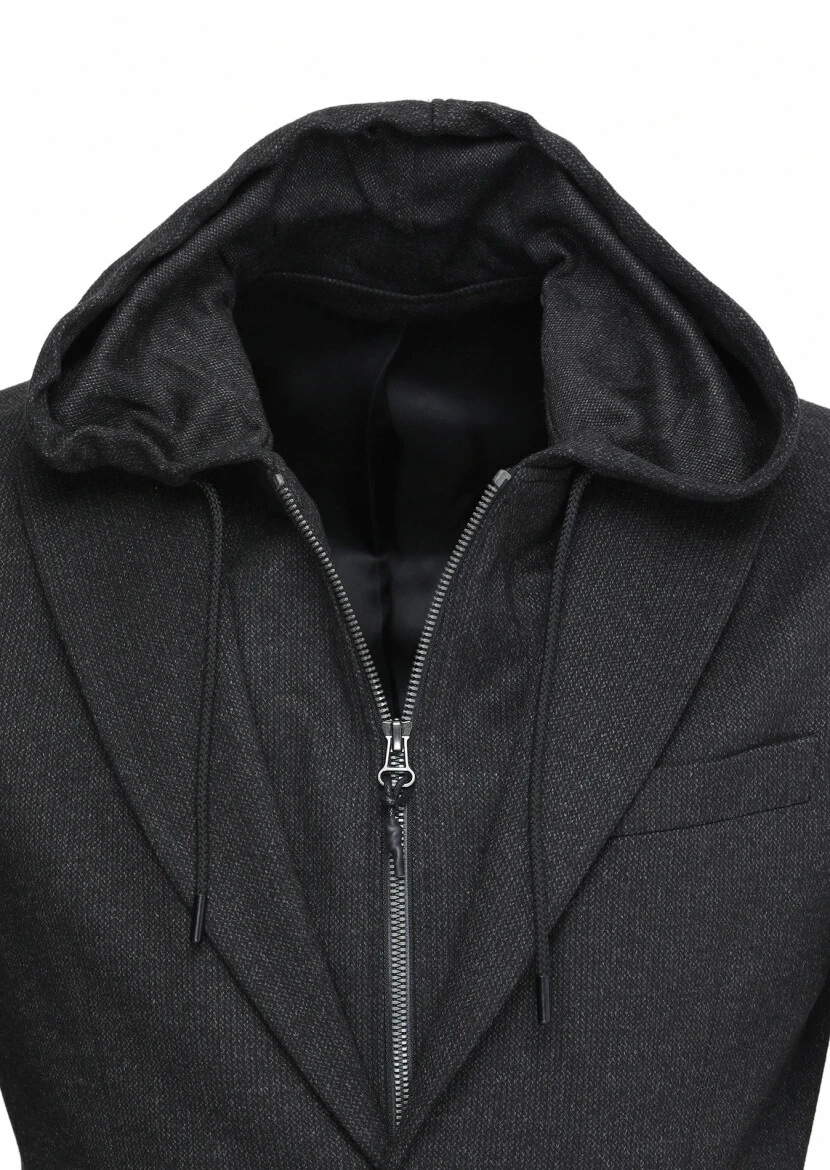 Kahverengi Çizgili Comfort Fit Örme Ceket - 2