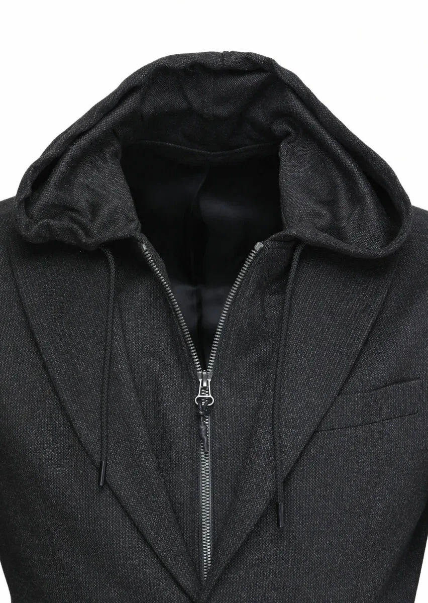 Kahverengi Çizgili Comfort Fit Örme Ceket - 2