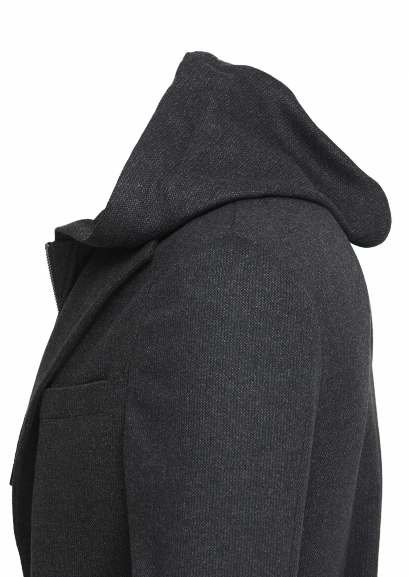 Kahverengi Çizgili Comfort Fit Örme Ceket - 4