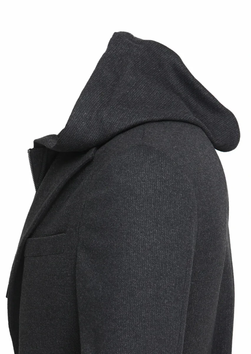 Kahverengi Çizgili Comfort Fit Örme Ceket - 4