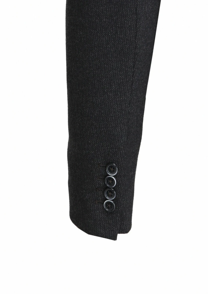 Kahverengi Çizgili Comfort Fit Örme Ceket - 5