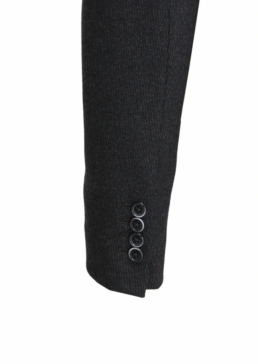 Kahverengi Çizgili Comfort Fit Örme Ceket - 5